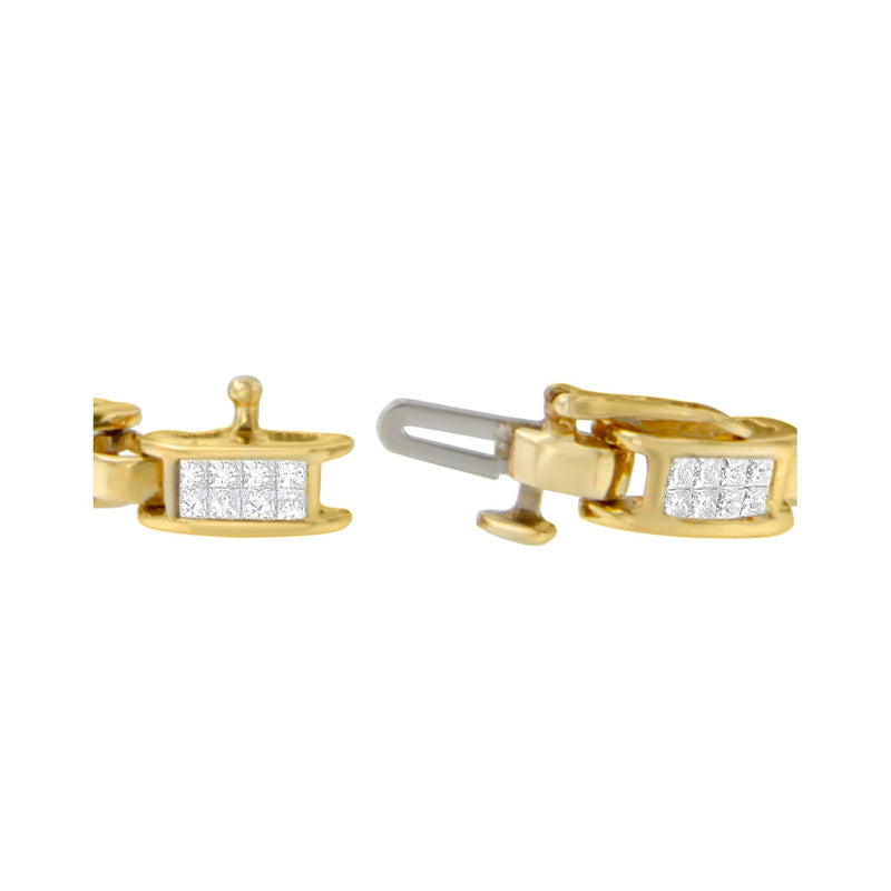 Bids.com 14K Yellow Gold Princess-Cut Diamond Links of Love Bracelet (2.00 cttw, H-I Color, SI2-I1 Clarity) Bracelets