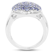 Bids.com 2.00 Carat Genuine Tanzanite .925 Sterling Silver Ring Rings