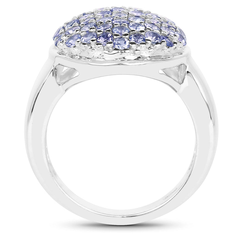 Bids.com 2.00 Carat Genuine Tanzanite .925 Sterling Silver Ring Rings