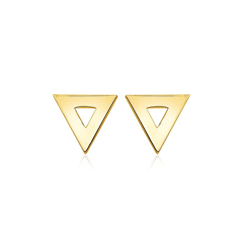 Bids.com 14k Yellow Gold Polished Open Triangle Post Earrings Earrings