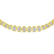 Bids.com 10K Yellow Gold 4 cttw Brilliant Round-Cut Diamond Graduating Riviera Statement Necklace (H-I Color, I2-I3 Clarity) Necklaces