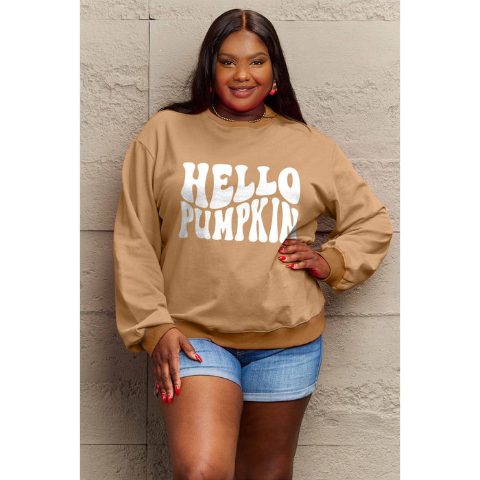 Simply Love HELLO PUMPKIN Graphic Sweatshirt