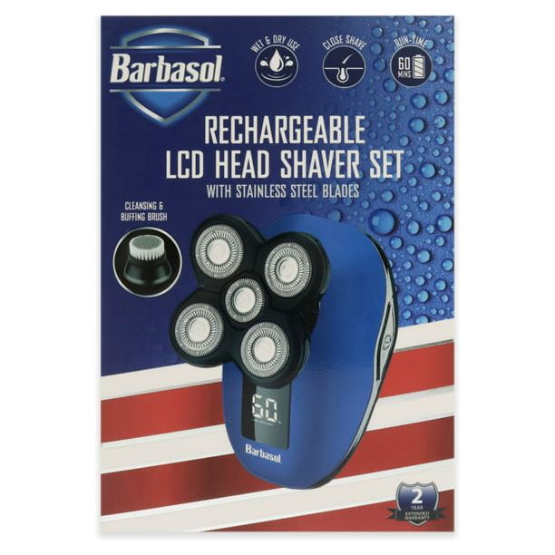 Barbasol Rechargeable LCD 5 Head Wet/Dry Electric Shaver With Stainless Steel