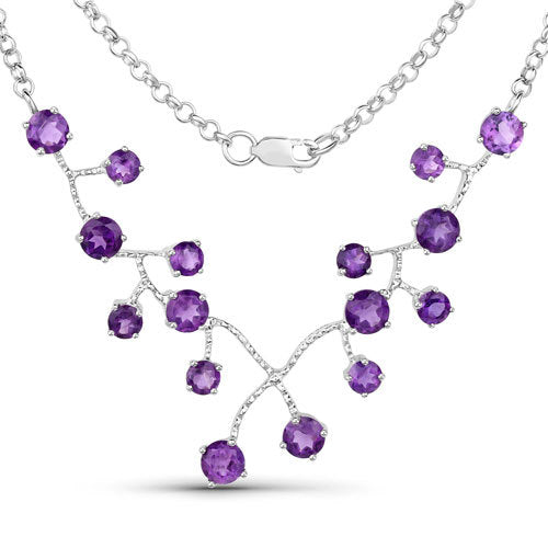 Bids.com 5.36 Carat Genuine Amethyst .925 Sterling Silver Necklace Necklaces