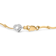 Bids.com 10k Two-Tone Gold 1/3 Cttw Diamond Pave Set Heart S-Link 7.25" Bracelet (I-J Color, I2-I3 Clarity) Bracelets