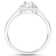 Bids.com 14K White Gold 0.64 Carat Genuine White Diamond Ring Rings