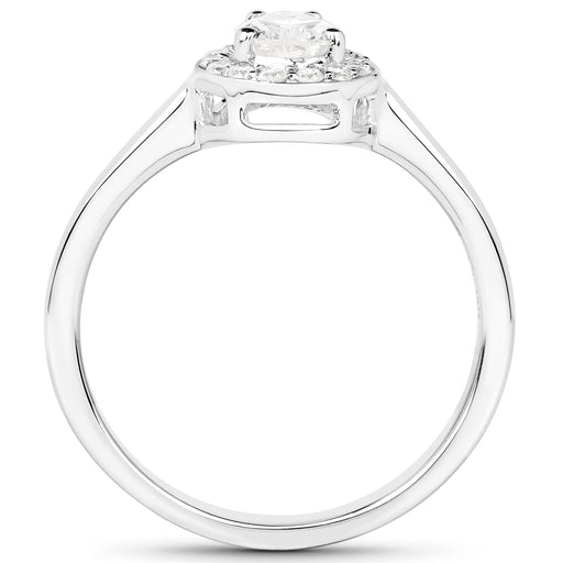 Bids.com 14K White Gold 0.64 Carat Genuine White Diamond Ring Rings
