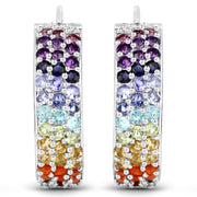 Bids.com 8.79 Carat Genuine Multi Stones .925 Sterling Silver Earrings Earrings