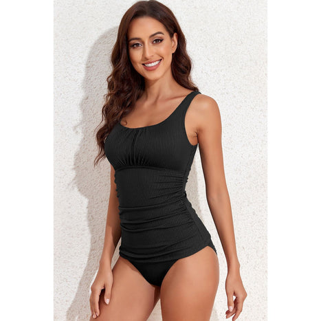 Square Neck Wide Strap Tankini Set