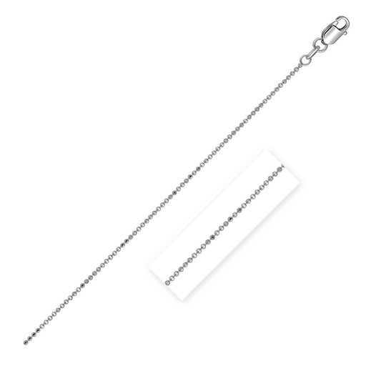 Bids.com 14k White Gold Diamond Cut Bead Chain 1.0mm Necklaces