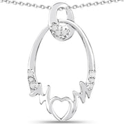 Bids.com 0.14 Carat Genuine White Diamond .925 Sterling Silver Pendant Pendants