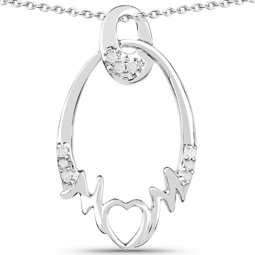 Bids.com 0.14 Carat Genuine White Diamond .925 Sterling Silver Pendant Pendants