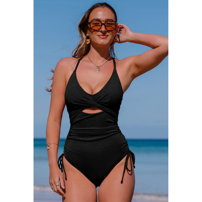 Cutout V-Neck Spaghetti Strap One-Piece Swimwear