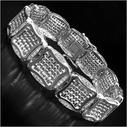 Bids.com 14K Yellow Gold Plated 0.67 Carat Genuine White Diamond .925 Sterling Silver Bracelet Bracelets
