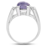 Bids.com 2.80 Carat Genuine Tanzanite .925 Sterling Silver Ring Rings