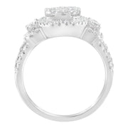 Bids.com 14K White Gold 2 1/4 Cttw Diamond Cocktail Cluster Ring (G-H Color, SI2-I1 Clarity) - Size 7 Rings