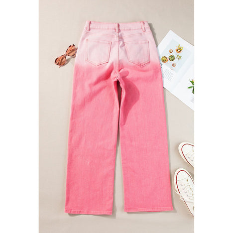 Rhinestone Gradient Straight Jeans