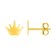 Bids.com 14k Yellow Gold Post Earrings with Crowns Earrings