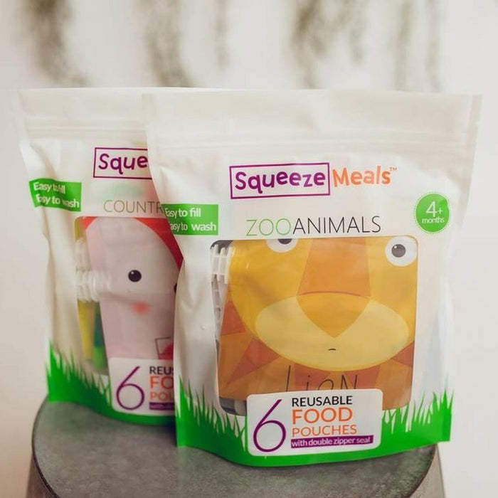 Reusable Food Pouches - Zoo