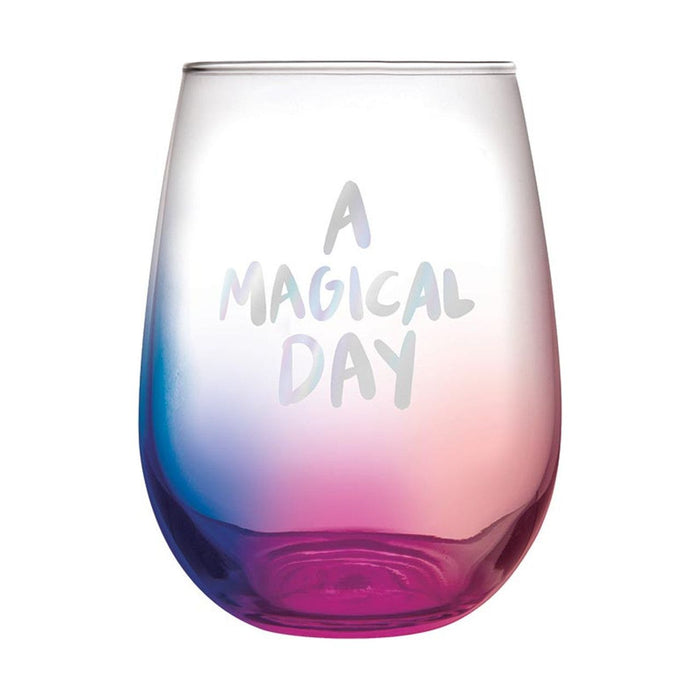 The Bullish Store - A Magical Day Stemless Wine Glass In Tinted Multicolored | 20Oz