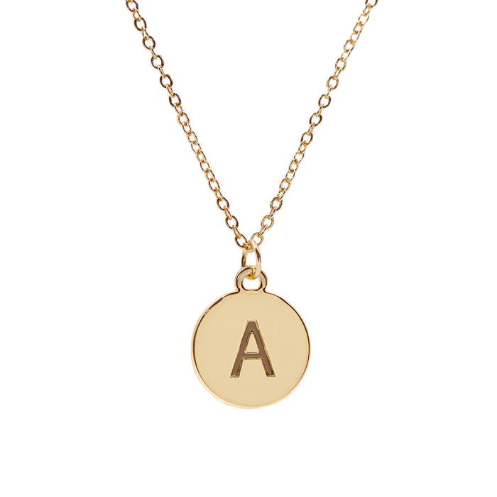 Gold-tone Adjustable Custom Initial Pendant Necklace with Genuine Crystal in Gift Box