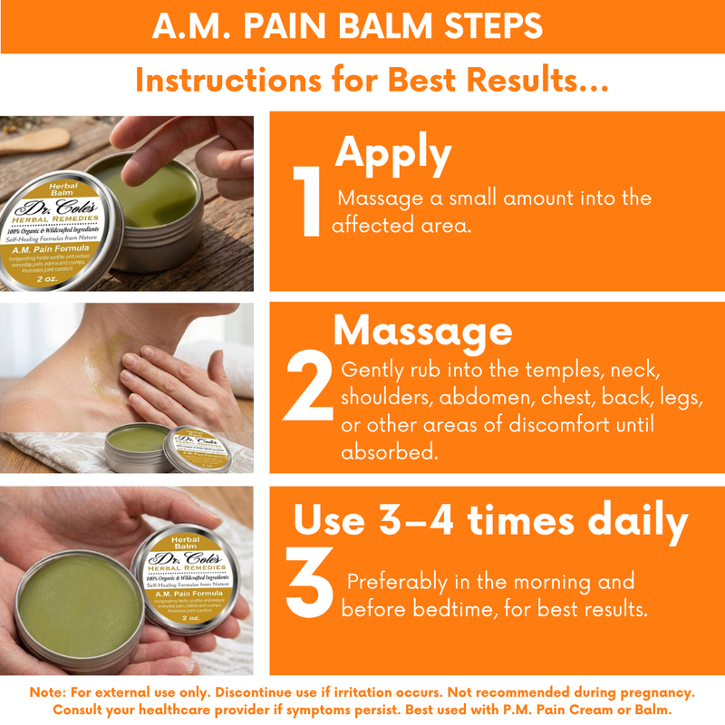 COLEHERBALS LLC 21 - Dr. Cole's A.M. Pain Herbal Balm Herbal Dark Orange