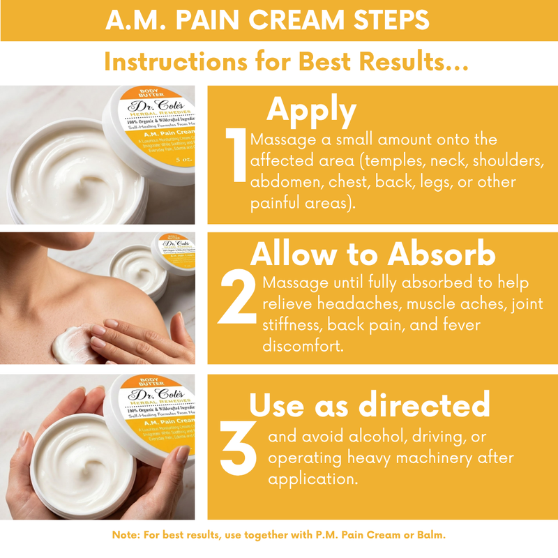 COLEHERBALS LLC 22 - Dr. Cole's A.M. Pain Cream Herbal Goldenrod