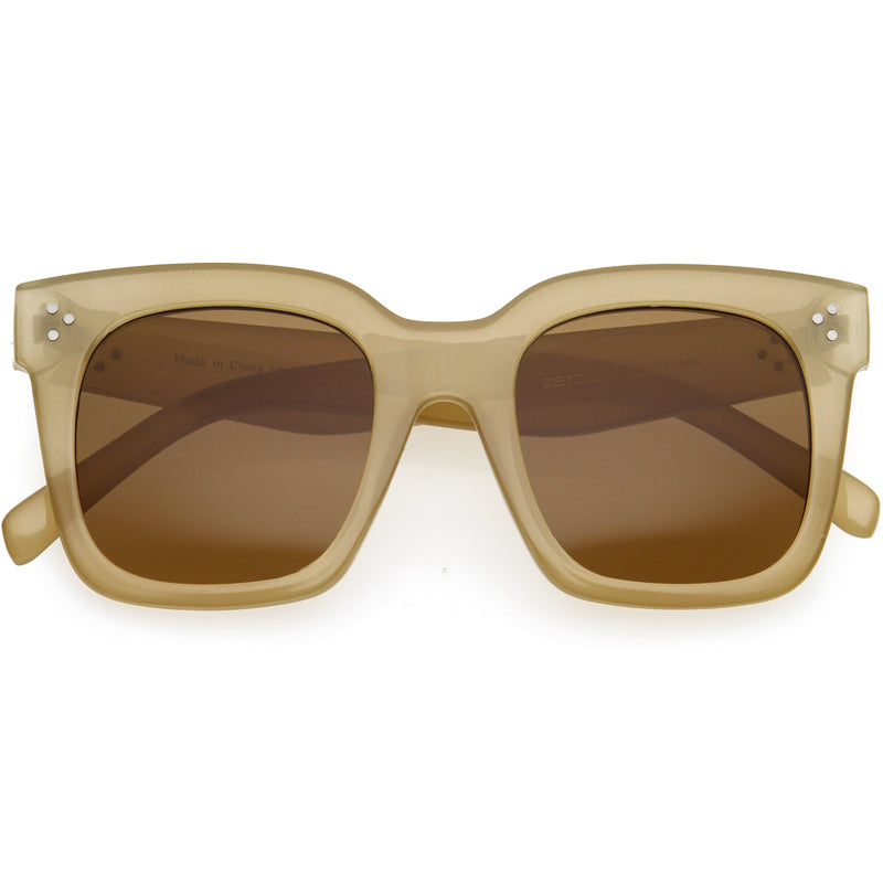 zeroUV Bold Oversize Horned Rim Flat Lens Sunglasses A101 Sunglasses