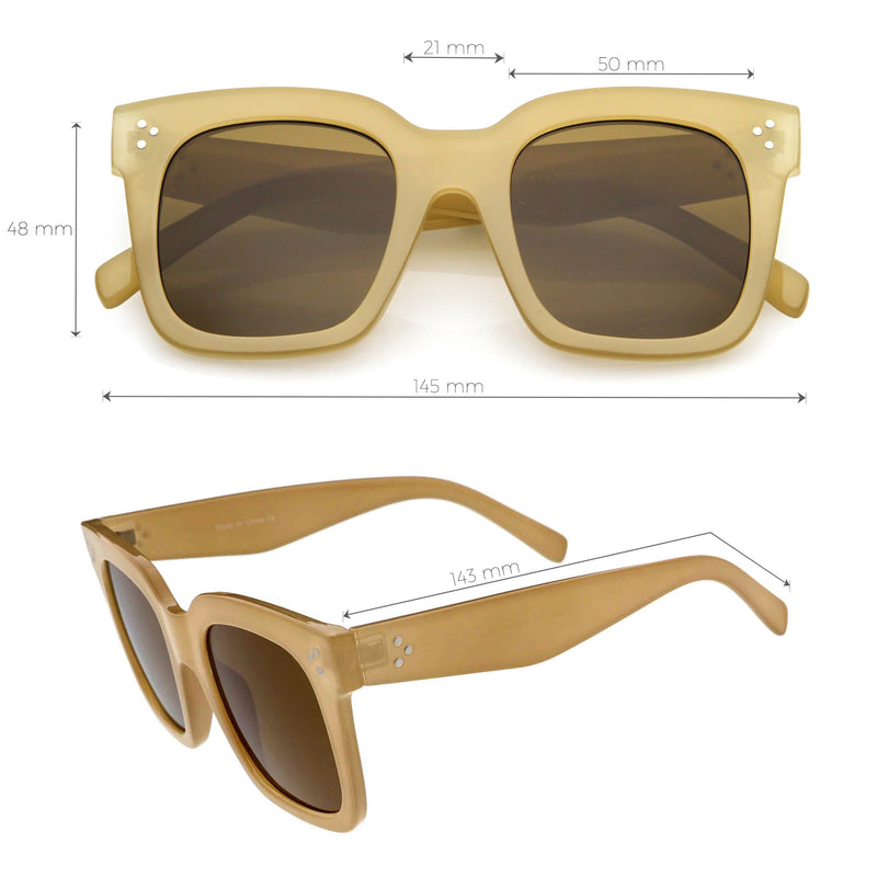 zeroUV Bold Oversize Horned Rim Flat Lens Sunglasses A101 Sunglasses