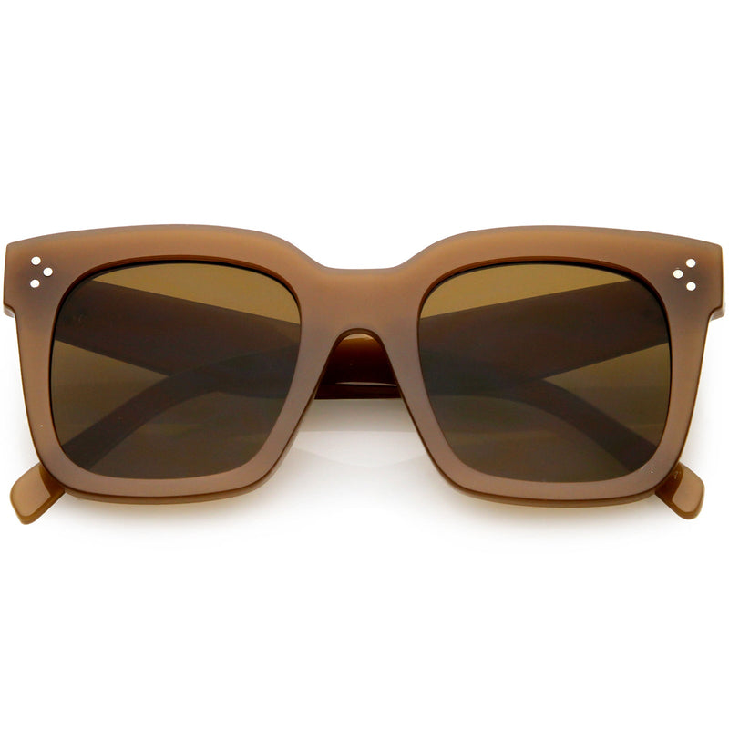 zeroUV Bold Oversize Square Horned Rim Flat Lens Sunglasses A252 Sunglasses