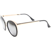 zeroUV Reinforced Two-Toned Mirrored Lens Cat Eye Sunglasses A106 Sunglasses