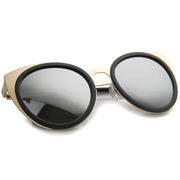 zeroUV Reinforced Two-Toned Mirrored Lens Cat Eye Sunglasses A106 Sunglasses