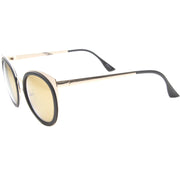 zeroUV Reinforced Two-Toned Mirrored Lens Cat Eye Sunglasses A106 Sunglasses
