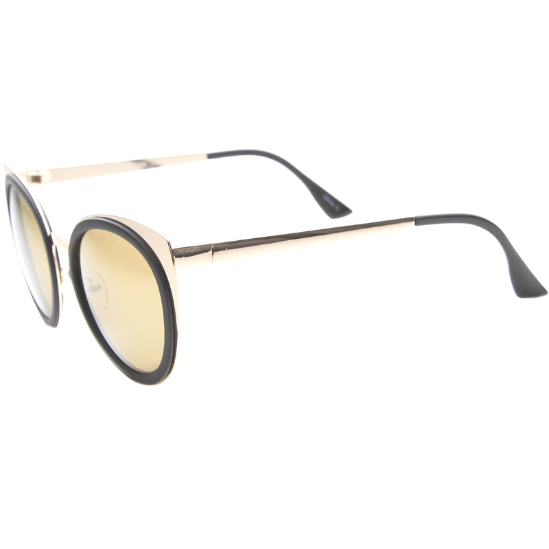 zeroUV Reinforced Two-Toned Mirrored Lens Cat Eye Sunglasses A106 Sunglasses