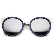 zeroUV Reinforced Two-Toned Mirrored Lens Cat Eye Sunglasses A106 Sunglasses