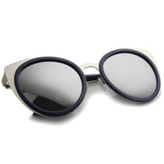 zeroUV Reinforced Two-Toned Mirrored Lens Cat Eye Sunglasses A106 Sunglasses