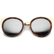zeroUV Reinforced Two-Toned Mirrored Lens Cat Eye Sunglasses A106 Sunglasses