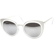 zeroUV Reinforced Two-Toned Mirrored Lens Cat Eye Sunglasses A106 Sunglasses
