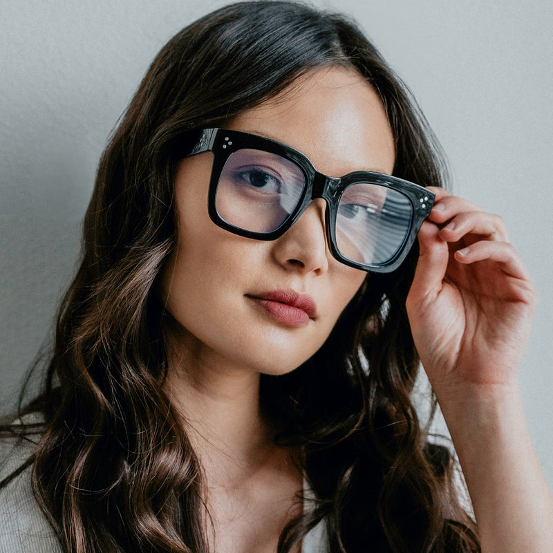 zeroUV Bold Oversize Square Horn Rimmed Flat Lens Clear Glasses D093 Sunglasses