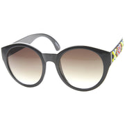 zeroUV Boho Native Print Bead Arm Accent Round Cat Eye Sunglasses A112 Sunglasses