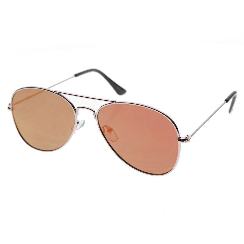 zeroUV Modern Flat Lens Wire Metal Aviator Sunglasses A174 Sunglasses