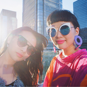 zeroUV Oversize Flat Lens Round Cat Eye Mirror Lens Sunglasses A175 Sunglasses