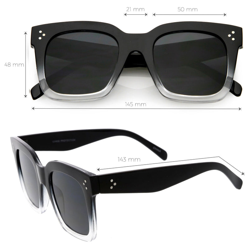 zeroUV Bold Oversize Square Horned Rim Flat Lens Sunglasses A252 Sunglasses