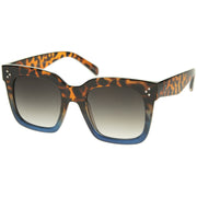 zeroUV Bold Oversize Flat Mirror Lens Square Frame Horn Rimmed Sunglasses 50mm - A100 Sunglasses