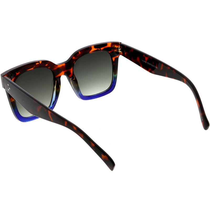 zeroUV Bold Oversize Square Horned Rim Flat Lens Sunglasses A252 Sunglasses