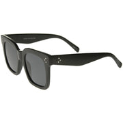 zeroUV Bold Oversize Flat Mirror Lens Square Frame Horn Rimmed Sunglasses 50mm - A100 Sunglasses