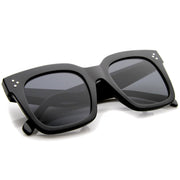 zeroUV Bold Oversize Flat Mirror Lens Square Frame Horn Rimmed Sunglasses 50mm - A100 Sunglasses