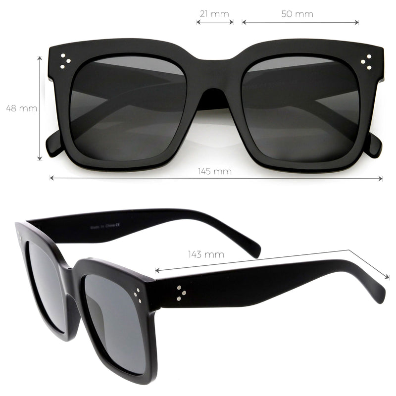zeroUV Bold Oversize Square Horned Rim Flat Lens Sunglasses A252 Sunglasses