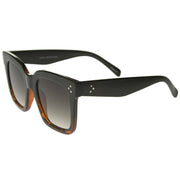 zeroUV Bold Oversize Flat Mirror Lens Square Frame Horn Rimmed Sunglasses 50mm - A100 Sunglasses