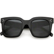 zeroUV Bold Oversize Flat Mirror Lens Square Frame Horn Rimmed Sunglasses 50mm - A100 Sunglasses